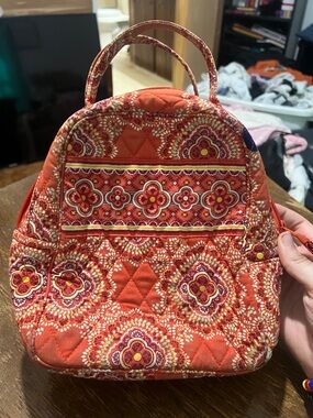 Vera Bradley Orange Quilted Floral Lunchbox